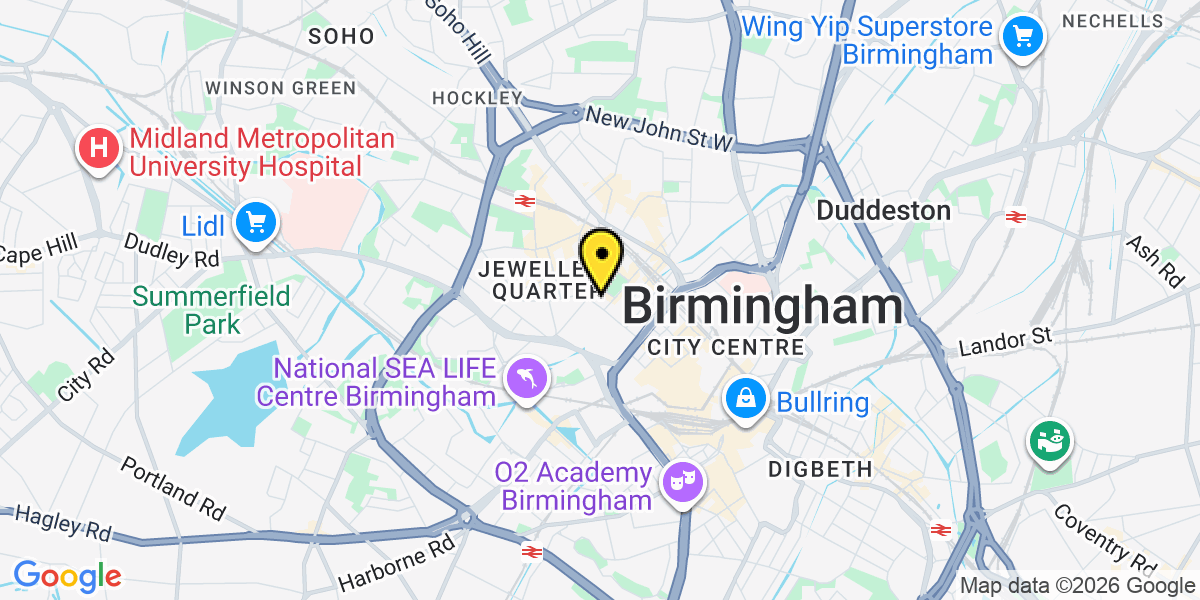 Map of Birmingham Newhall Street