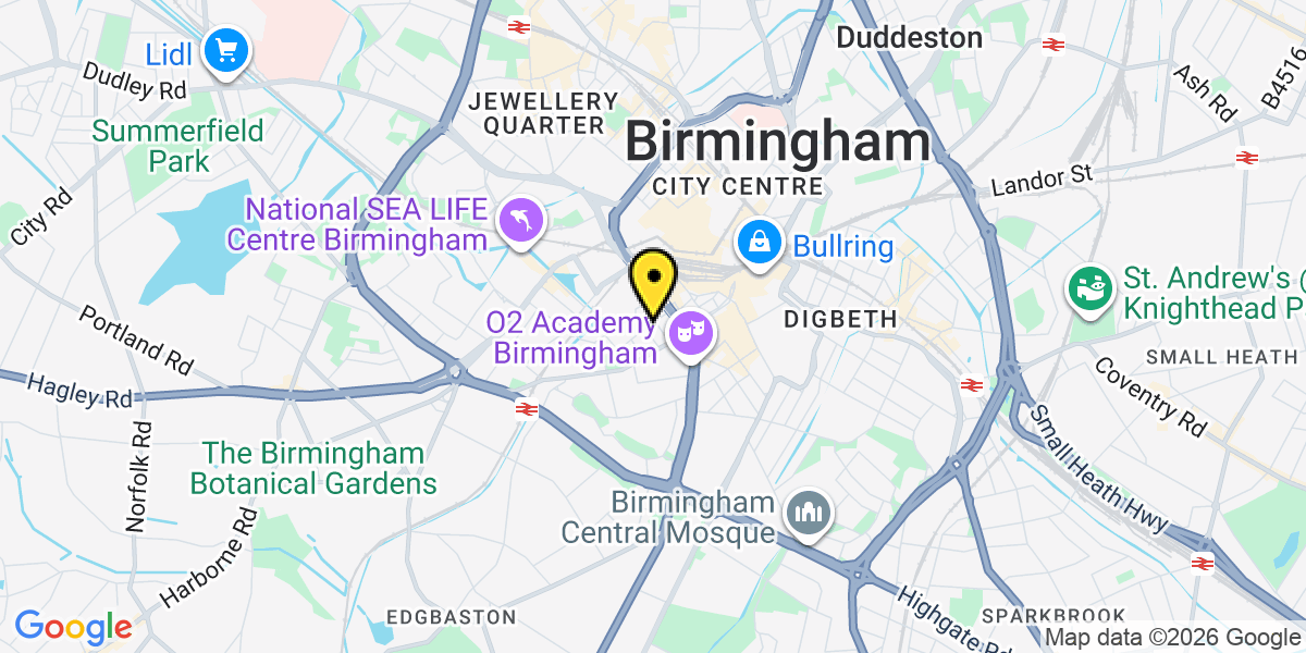 Map of Birmingham Gough Street