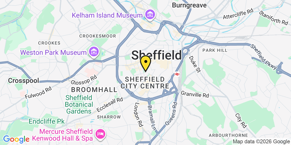 Map of Sheffield Wellington Street