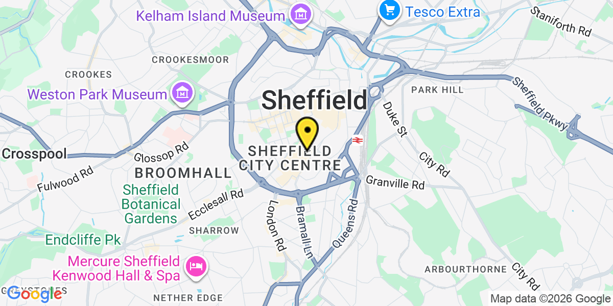 Map of Sheffield Furnival Gate