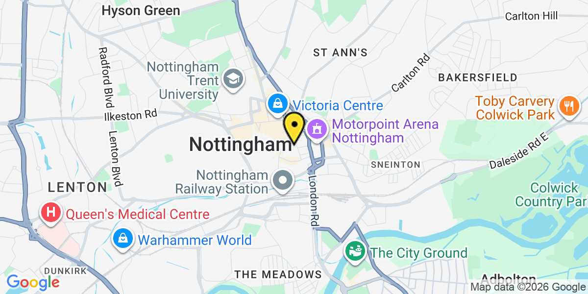 Map of Nottingham Stoney Street