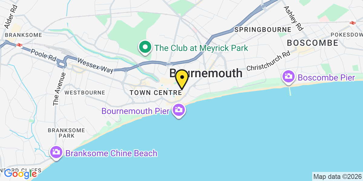 Map of Bournemouth Hinton Road