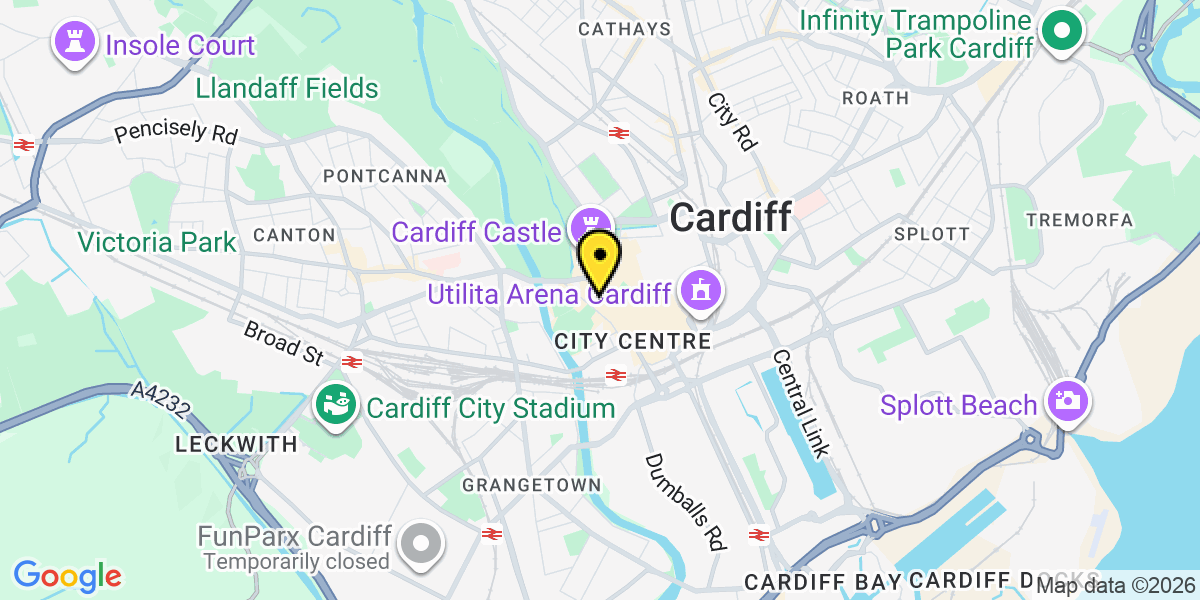 Map of Cardiff Westgate Street