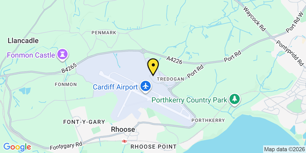Map of Cardiff Airport