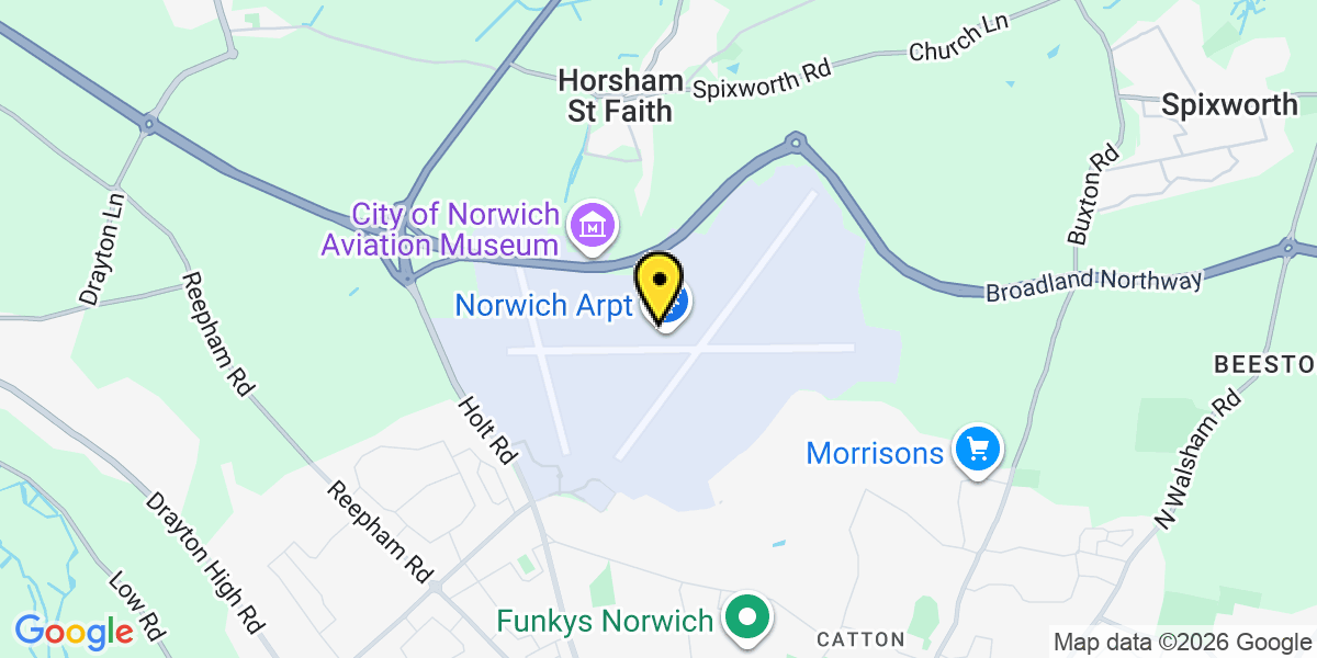 Map of Norwich Airport